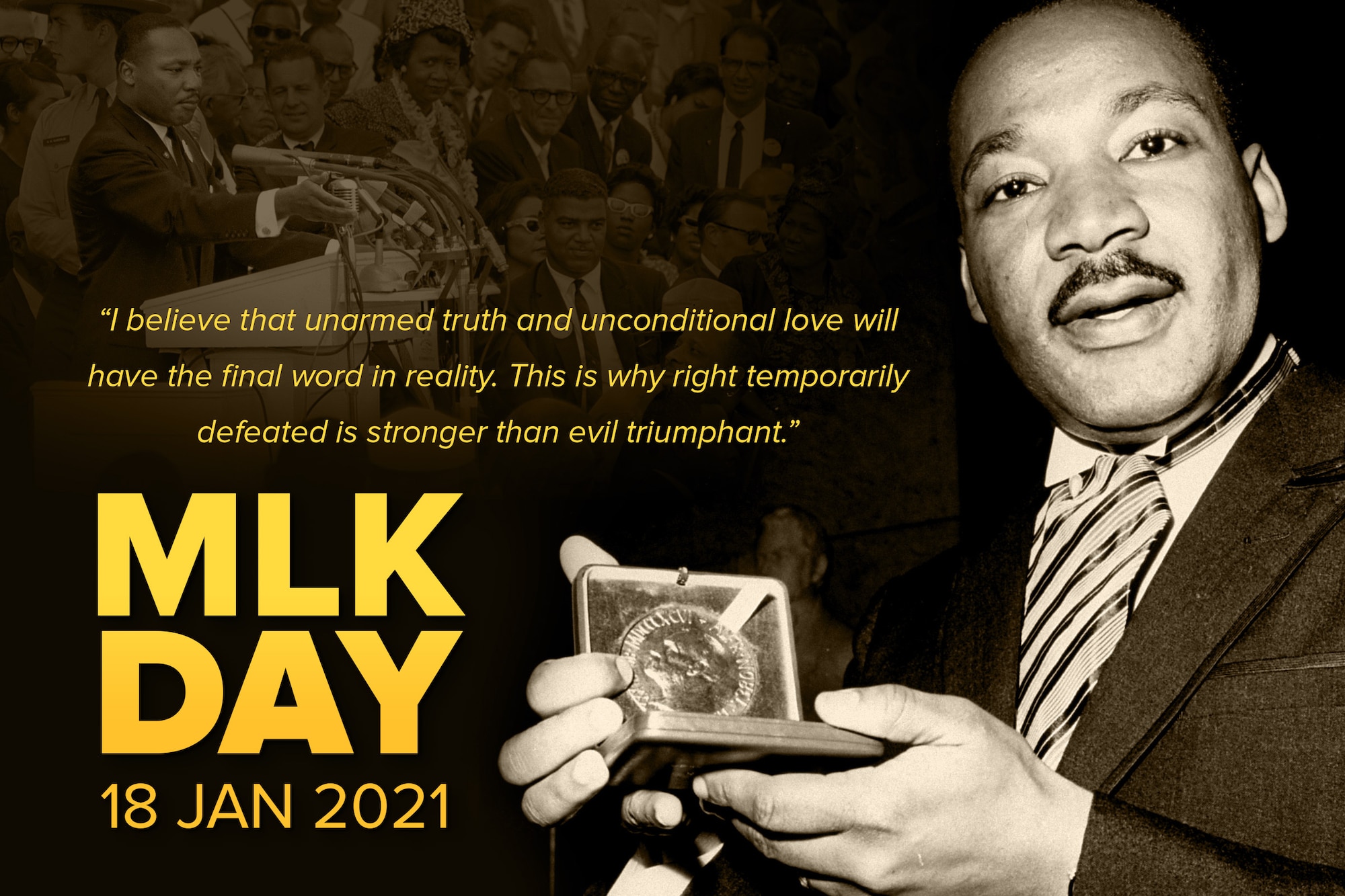 1964:  American civil rights campaigner Martin Luther King Jnr (1929 - 1968).  (Graphic by David Perry)