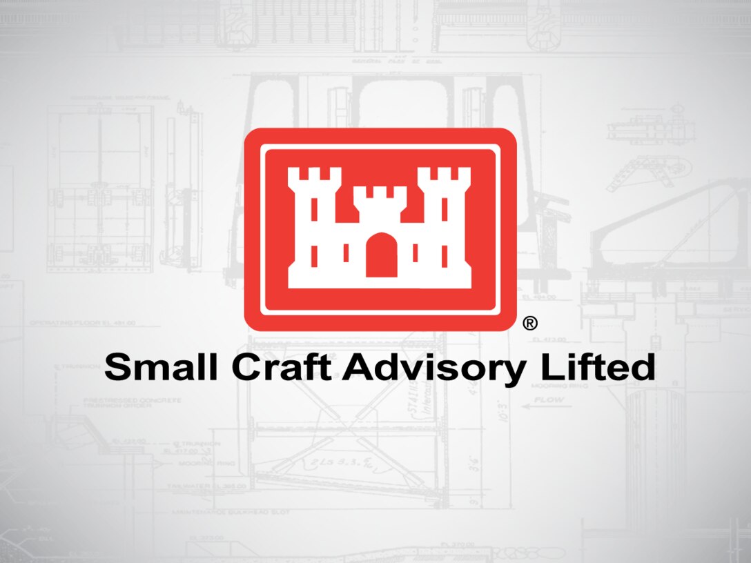 small craft advisory lifted text below USACE castle