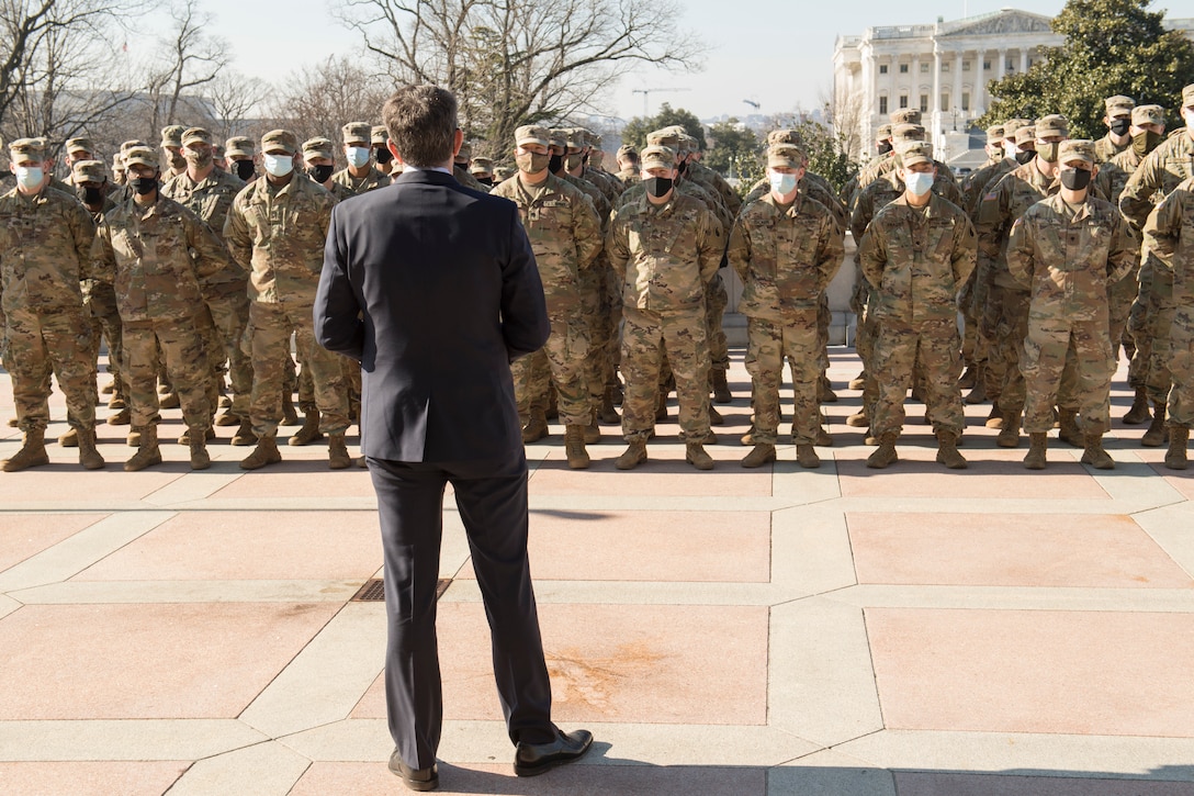 Virginia Governor visits troops protecting U.S. Capitol