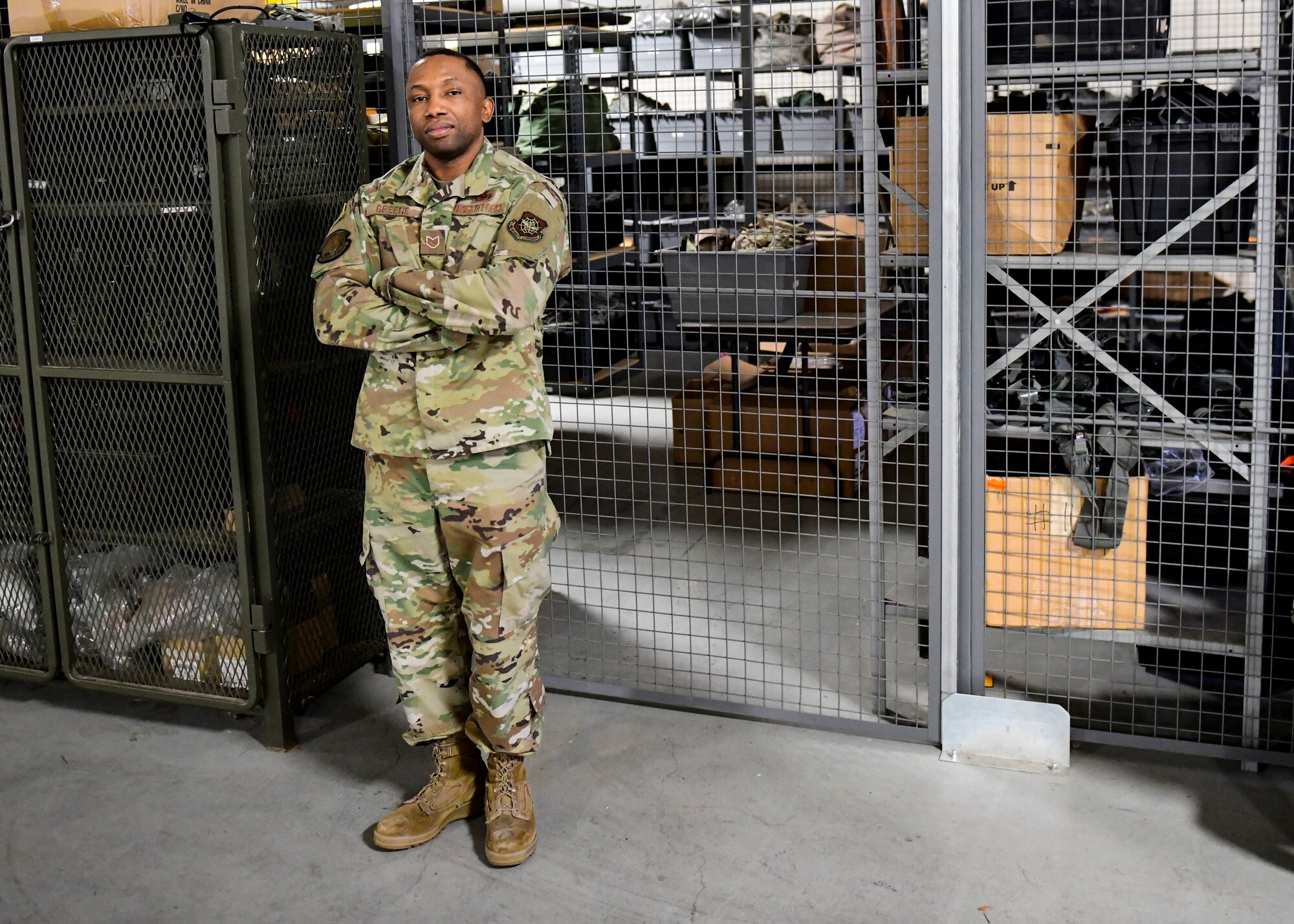 An Airman poses for a photo.