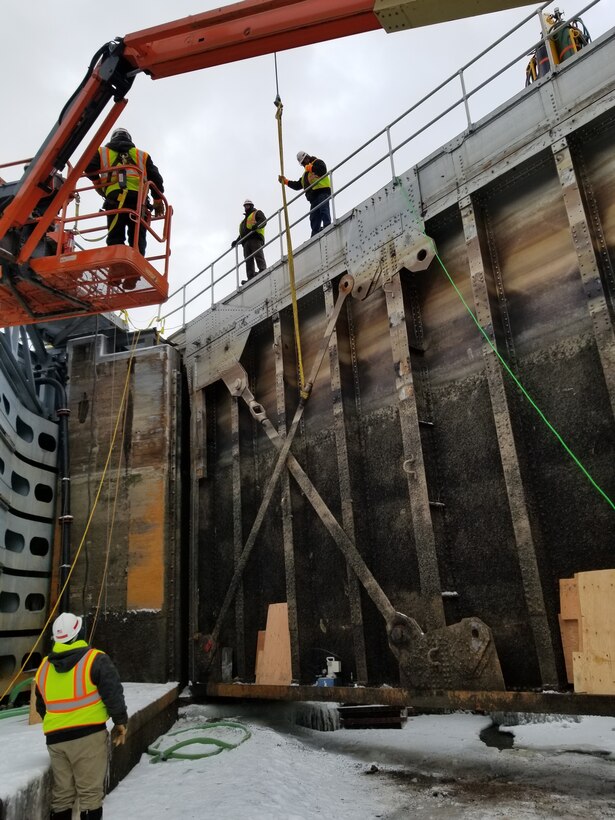 Dewatered Lock and Dam 4