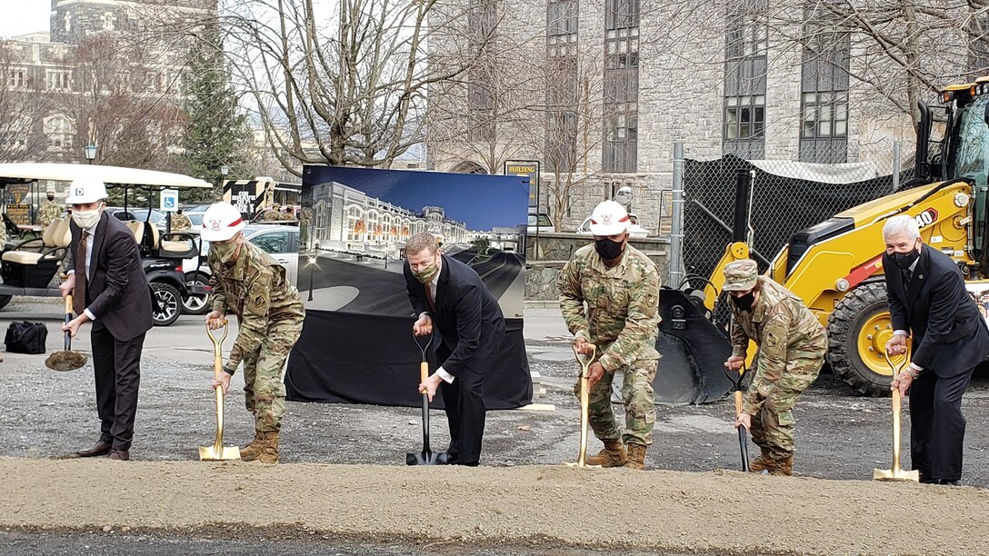 Lieutenant General Scott A. Spellmon, 55th Chief of Engineers and Commanding General of the U.S. Army Corps of Engineers, breaks ground on the new Cyber Engineering Academic Center Building at 
West Point - The U.S. Military Academy