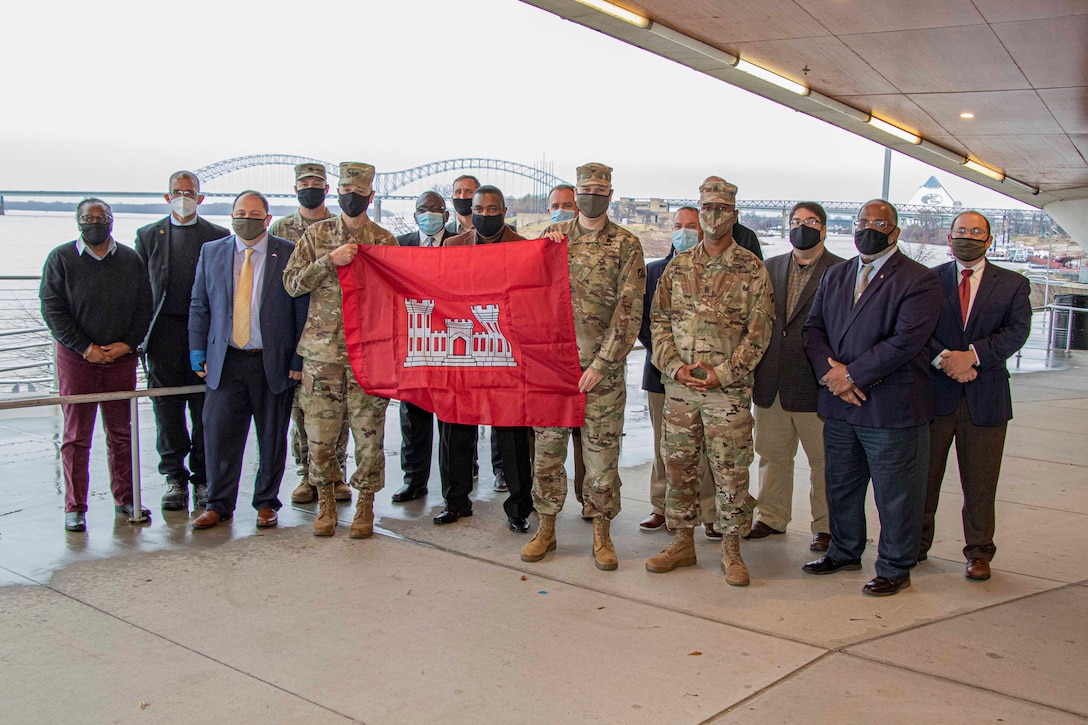 The 55th Chief of Engineers, Commanding General of the U.S. Army Corps of Engineers, Lt. Gen. Scott Spellmon, and the 14th Command Sergeant Major, Command Sergeant Major Patrickson Toussaint, visited the Memphis District last week to better understand some of the ways the district is supporting the USACE Civil Works mission. (USACE photos by Vance Harris)