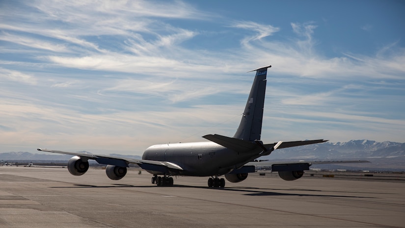 Plane takes off from runway