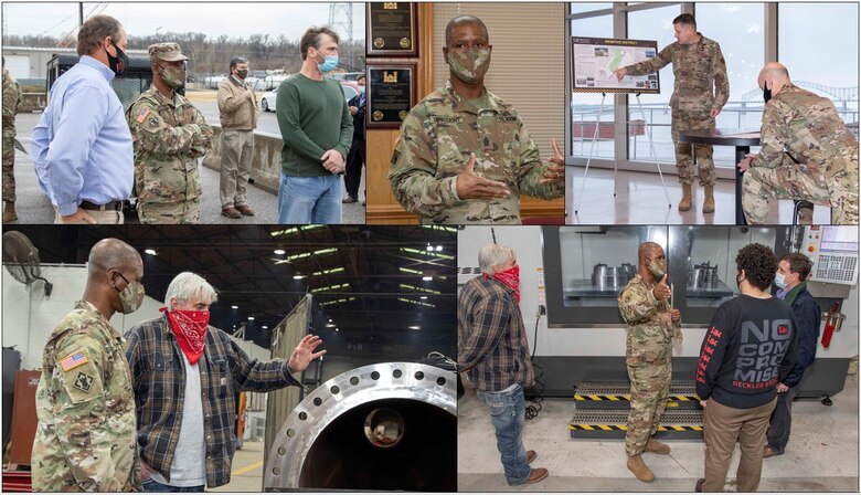 The 55th Chief of Engineers, Commanding General of the U.S. Army Corps of Engineers, Lt. Gen. Scott Spellmon, and the 14th Command Sergeant Major, Command Sergeant Major Patrickson Toussaint, visited the Memphis District last week to better understand some of the ways the district is supporting the USACE Civil Works mission. (USACE photos by Vance Harris)