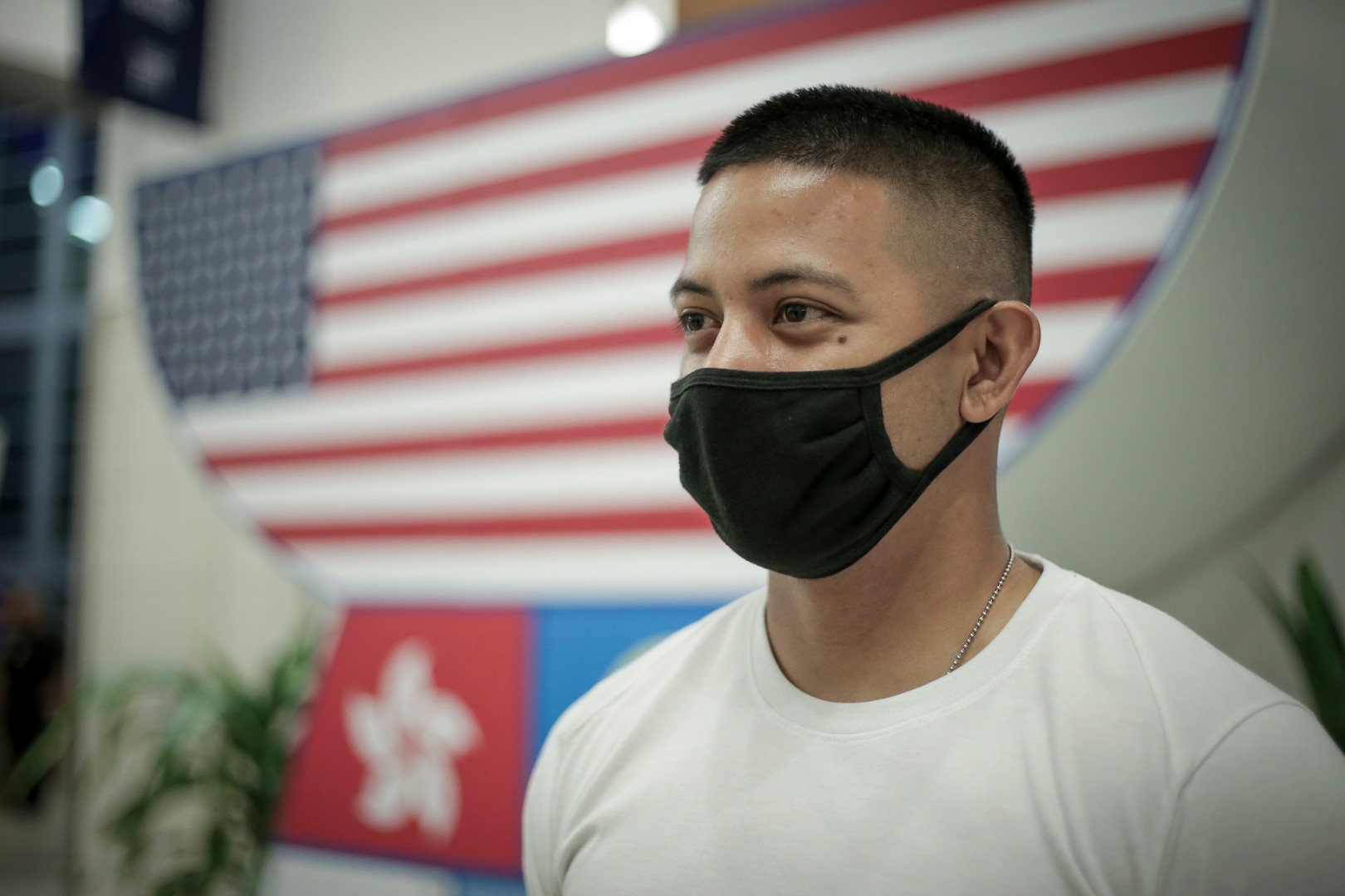 Members of the Guam National Guard's Capitol Response Mission prepare to depart from the A.B. Won Pat International Airport, Tamuning, Guam, on Jan. 17, 2021. The platoon-sized unit will join up to 25,000 Guard troops from all 50 states, three territories and D.C. in safeguarding the Jan. 20 presidential inauguration.