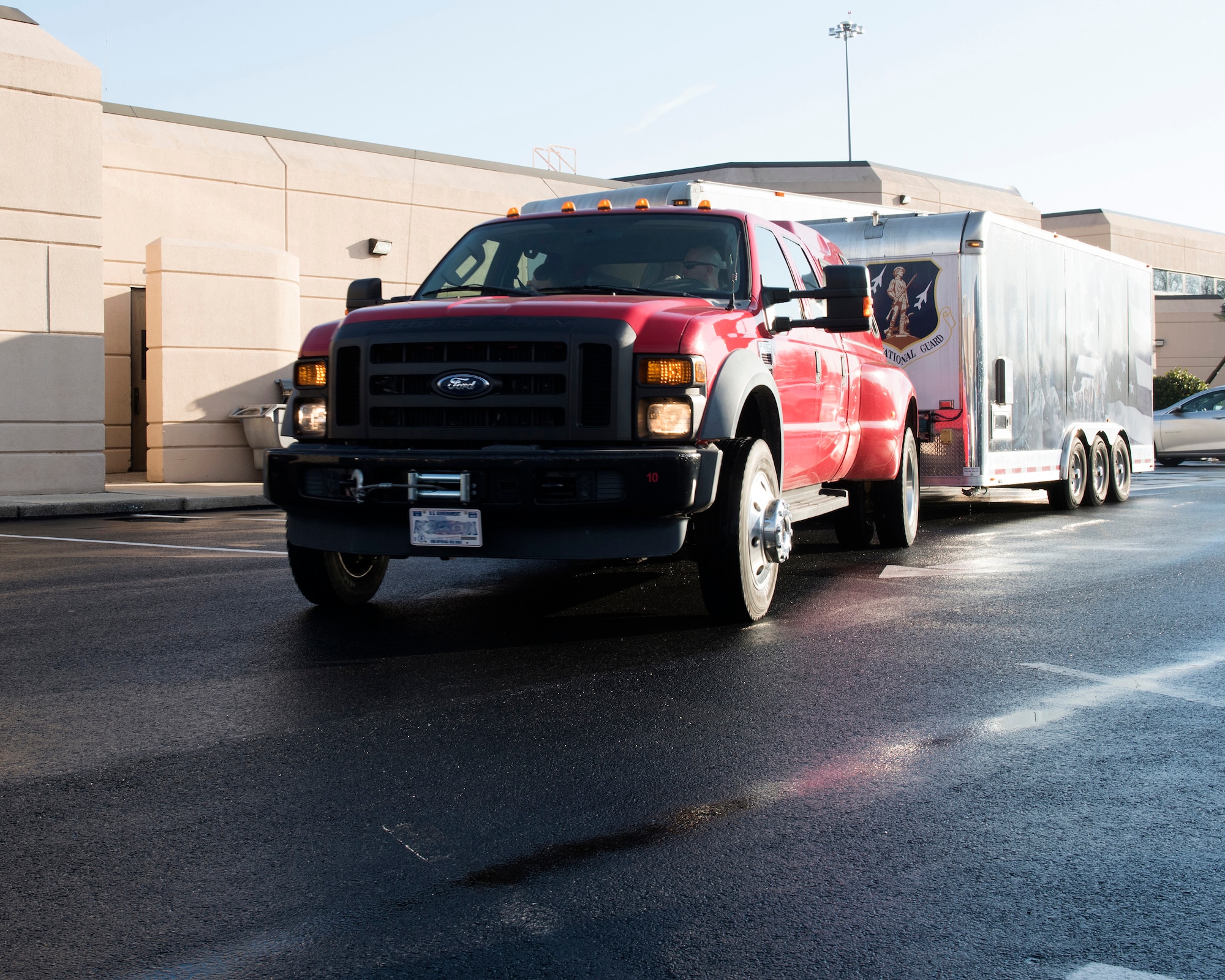 Members of the 193rd Force Support Squadron, Pennsylvania Air National Guard, deploy to the Capitol region with their Disaster Relief Mobile Kitchen Trailer in support of service members in the D.C. area for the 59th Presidential Inauguration.