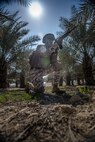210112-N-KZ419-1256 U.S. 5TH FLEET AREA OF OPERATIONS (Jan. 12, 2021) A member of the Bahrain Defense Force holds security during a joint anti-terrorism exercise with U.S. Naval Forces Central Command in the U.S. 5th Fleet area of operations, Jan. 12. The bilateral exercise focused on enhancing mutual security and anti-terrorism capabilities by testing responses to simulated scenarios. (U.S. Navy photo by Mass Communication Specialist 3rd Class Dawson Roth)
