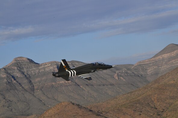The 586th Flight Test Squadron, 704th Test Group, Arnold Engineering Development Complex, took Kubernetes supersonic in a T-38 Talon like the one shown here during another flight. (U.S. Air Force photo)