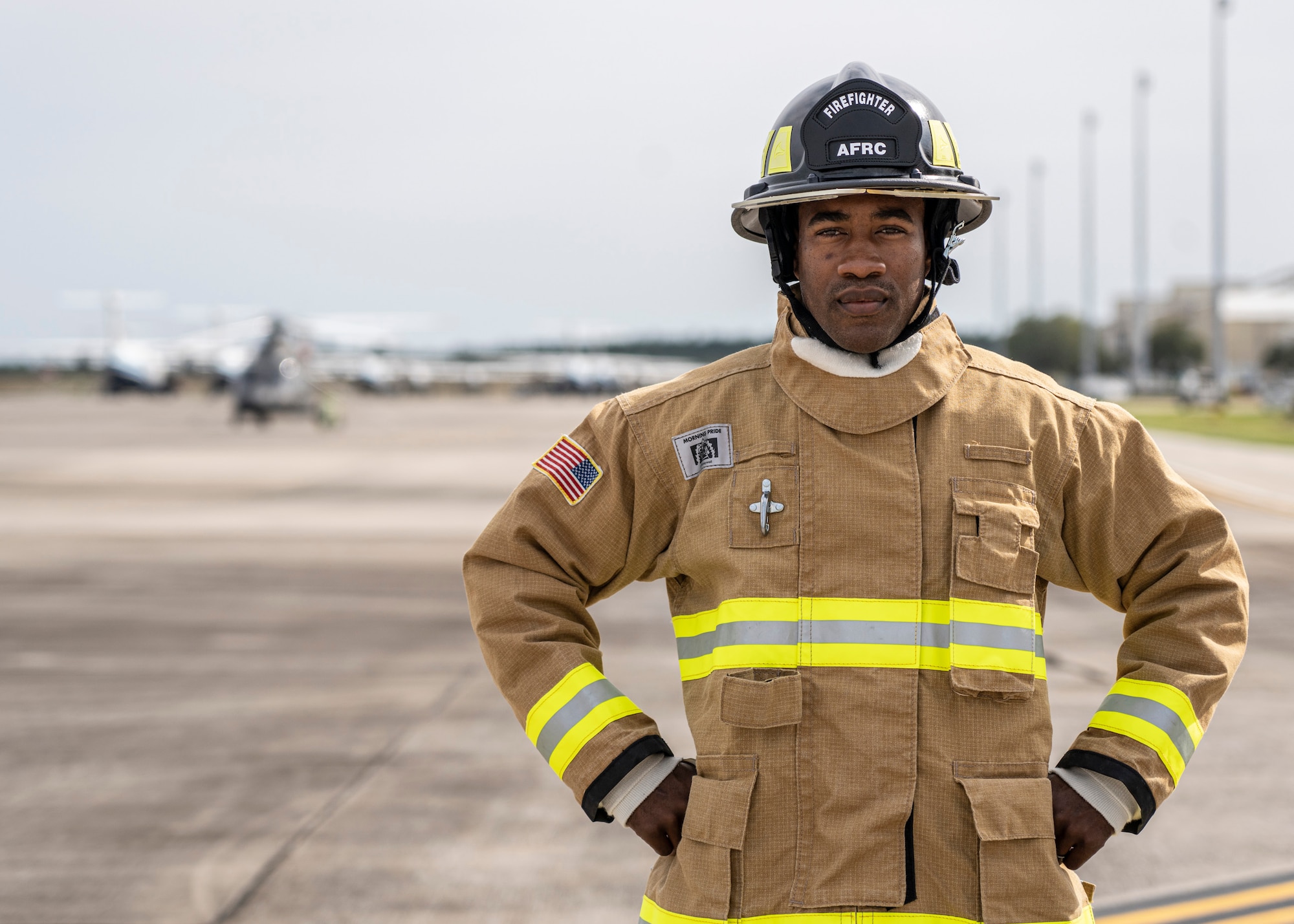 Portrait of a firefighter facing the camera