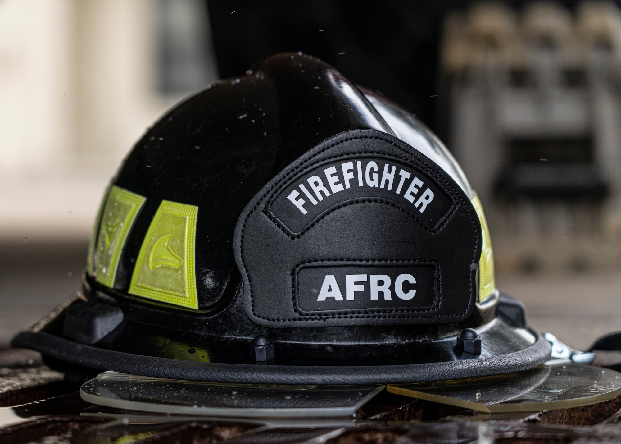 Photo of an AFRC firefighter helmet