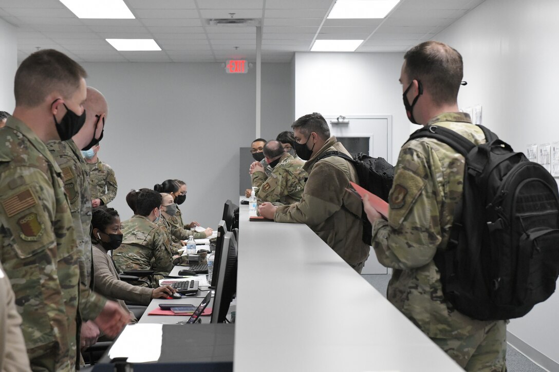 Airmen at desk