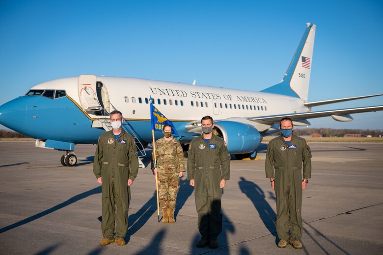 The 932nd Operations Support Flight change of command ceremony, December 4, 2020, Scott Air Force Base, Illinois. (U.S. Air Force photo by Christopher Parr)