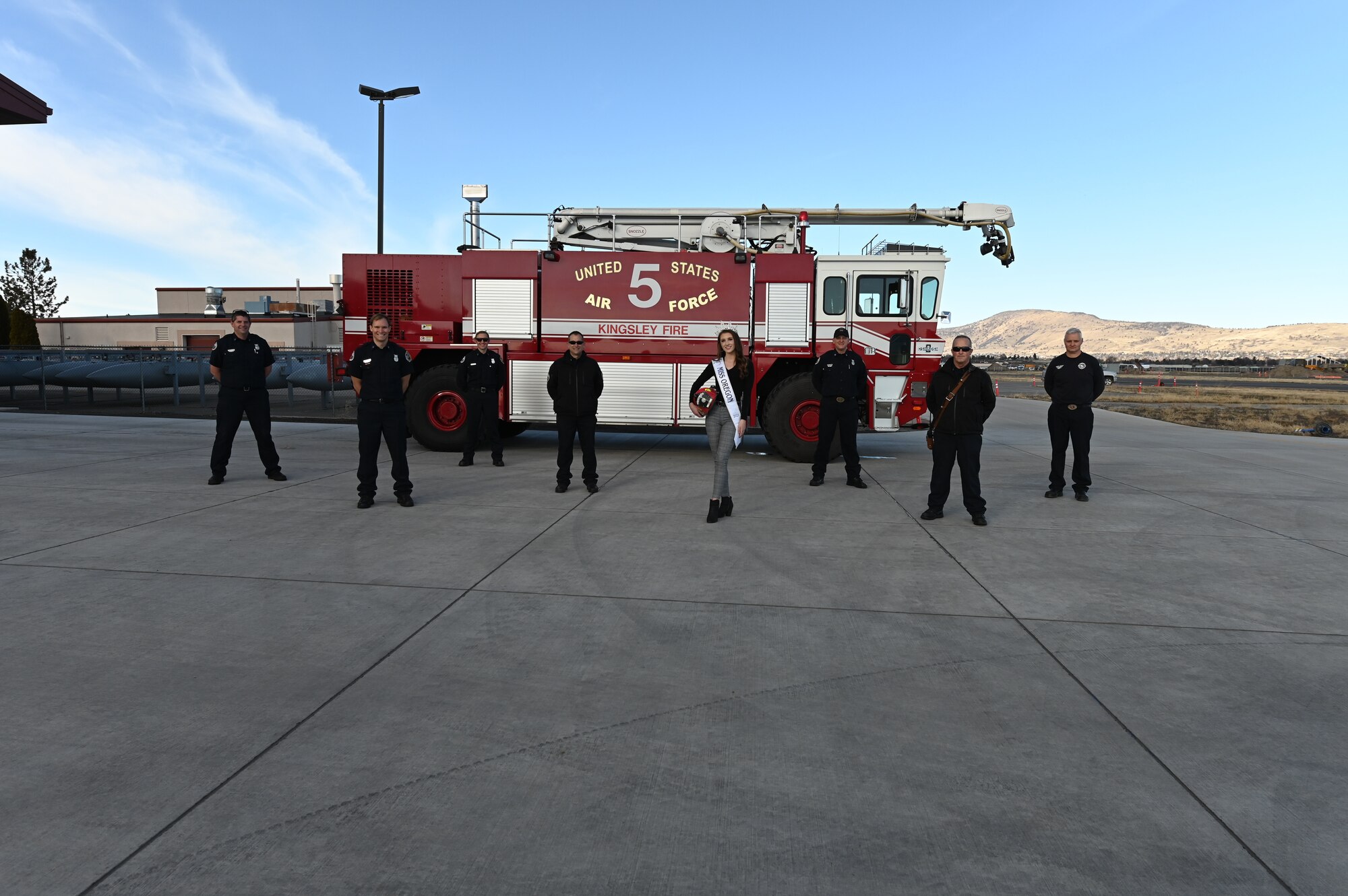 Miss Oregon and fire truck