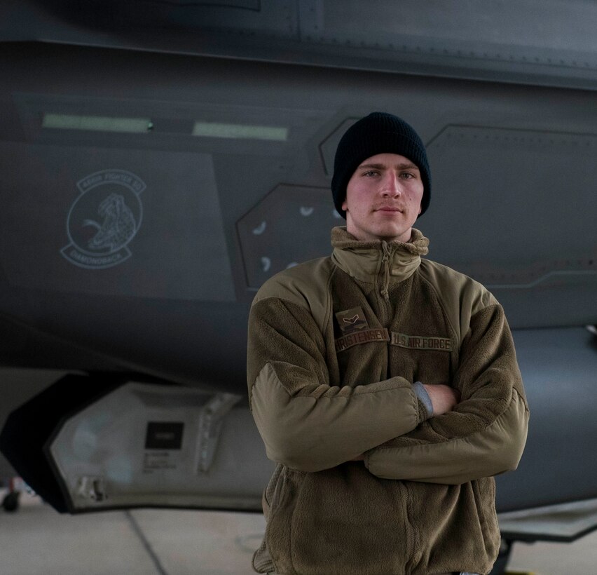 Airman 1st Class Nathaniel Christensen is a crew chief in the 419th Aircraft Maintenance Squadron