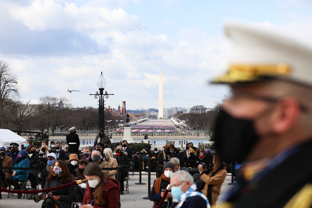 View of the National Mall from the Marine Band's stage during the 59th Inaugural Ceremony.

(U.S. Marine Corps photo by Staff Sgt. Chase Baran/released)