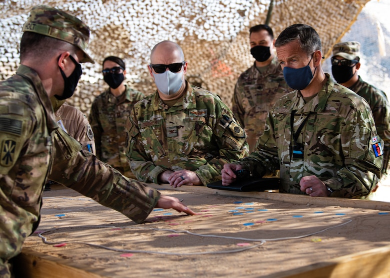 Royal Air Force Air Commodore Phil Robinson, Director of the Combined Air Operations Center, toured Prince Sultan Air Base, Kingdom of Saudi Arabia, Jan. 19, 2021.