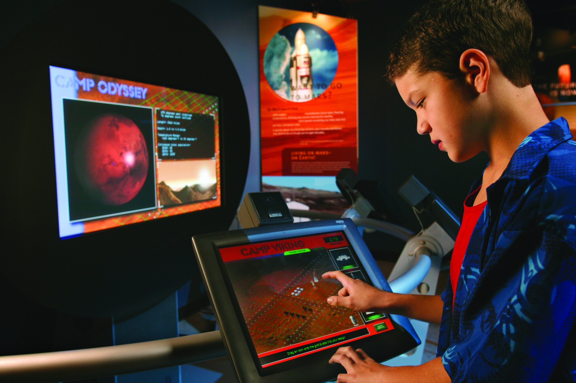 Picture of a person experiencing the SPACE exhibit