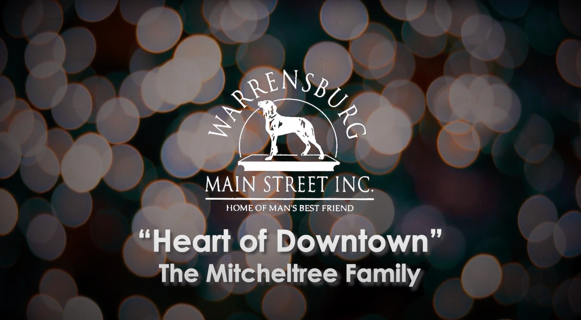 The Mitchelltrees, an Air Force family assigned to Whiteman Air Force Base, Mo., earned the Warrensburg Main Street “Heart of Downtown” award for their volunteer contributions to the Warrensburg Community. The award was revealed during the virtual “Evening of Excellence” Jan. 14, 2021. (Courtesy Graphic by Warrensburg Main Street Inc.)