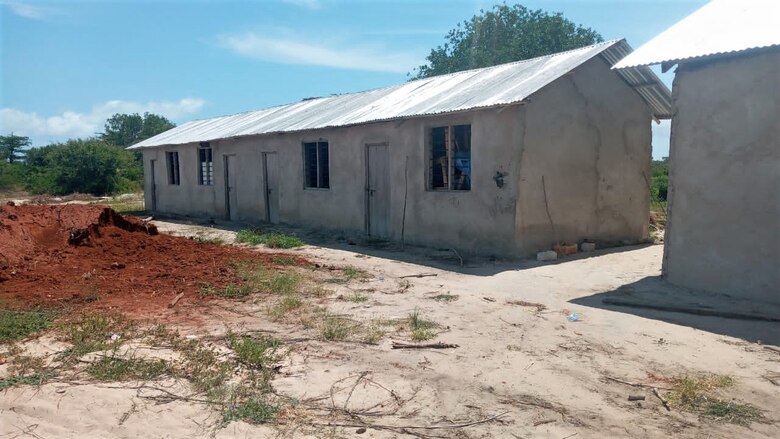 The newly completed primary school in Magogoni Village awaits the welcome of more than 120 students through the doors in Lamu, Kenya, Jan. 9, 2021.