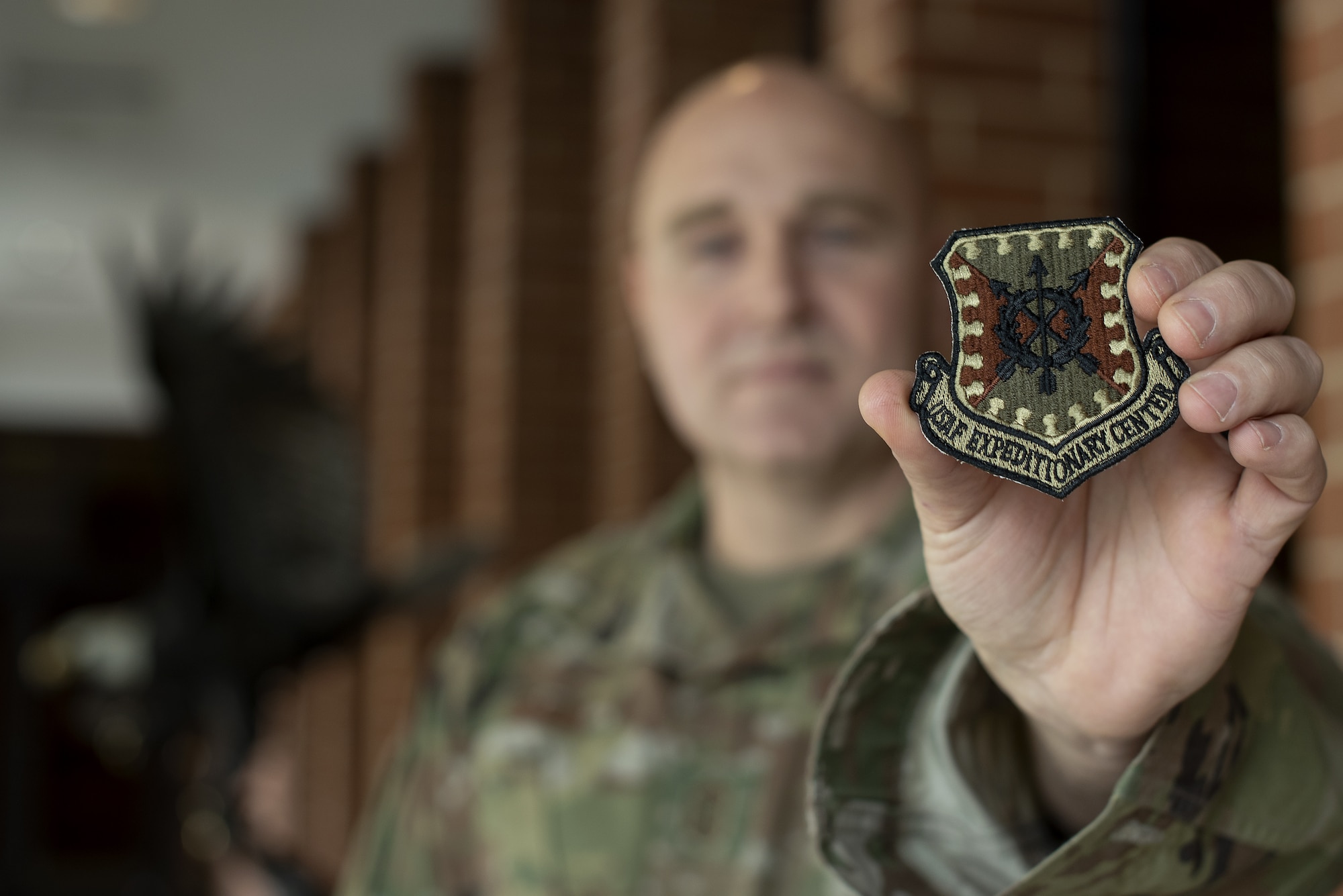 Photo of Chief Master Sgt. Anthony W. Green showing his unit patch