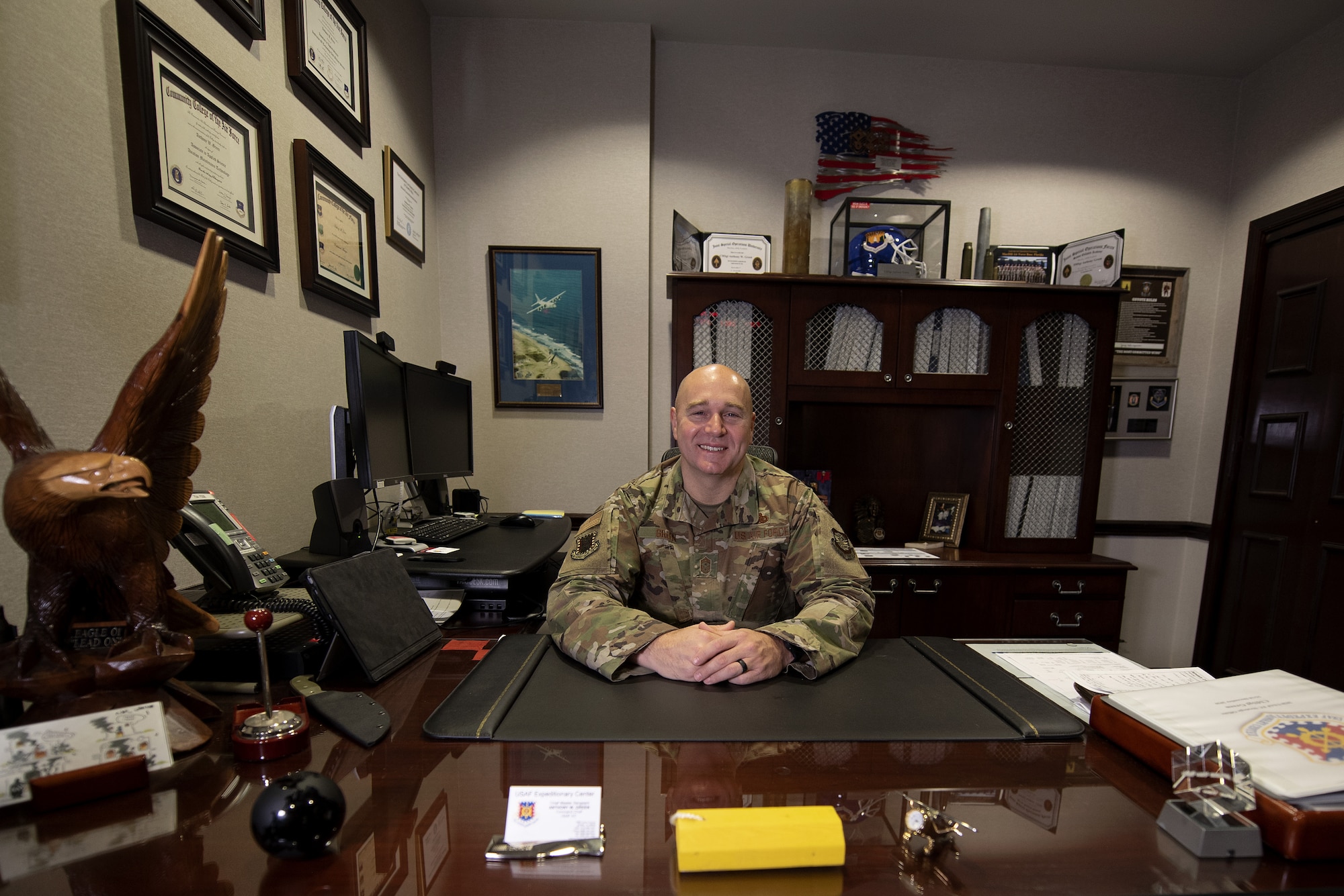 Portrait of Chief Master Sgt. Anthony W. Green in his office