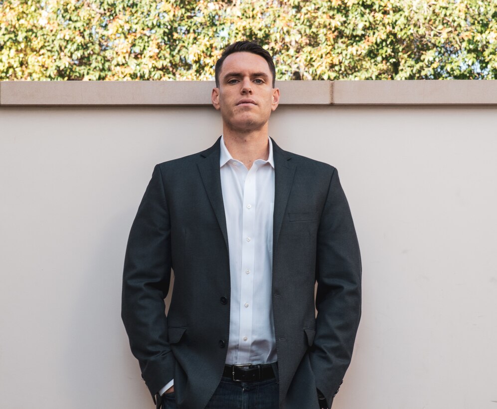 Brennan McLean, a law candidate with Recruiting Station Orange County, poses for a photo in Irvine, California, on Jan. 13, 2021. McLean is currently in his last year of school before taking the bar examination, and will be attending Officer Candidate School this summer. (U.S. Marine Corps Photo by Sgt. Sarah Ralph)