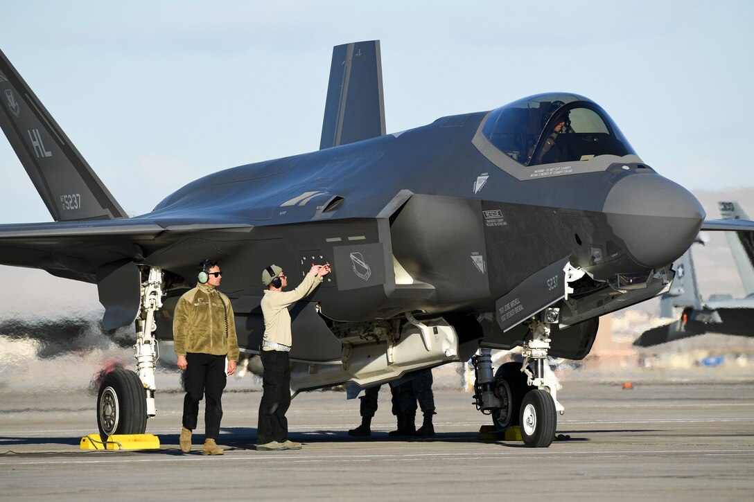 A photo of an F-35A