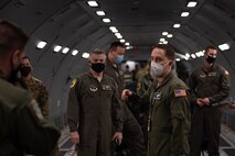 Airmen talking inside KC-46 Pegasus