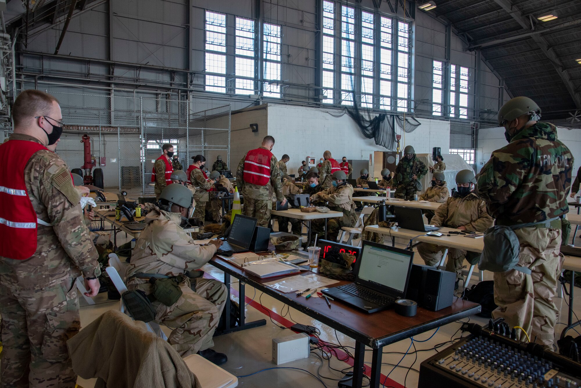 Airmen with the 6th Air Refueling Wing train for a mock deployment during large-scale readiness exercise (LRE), at MacDill Air Force Base, Fla., Jan. 20, 2021