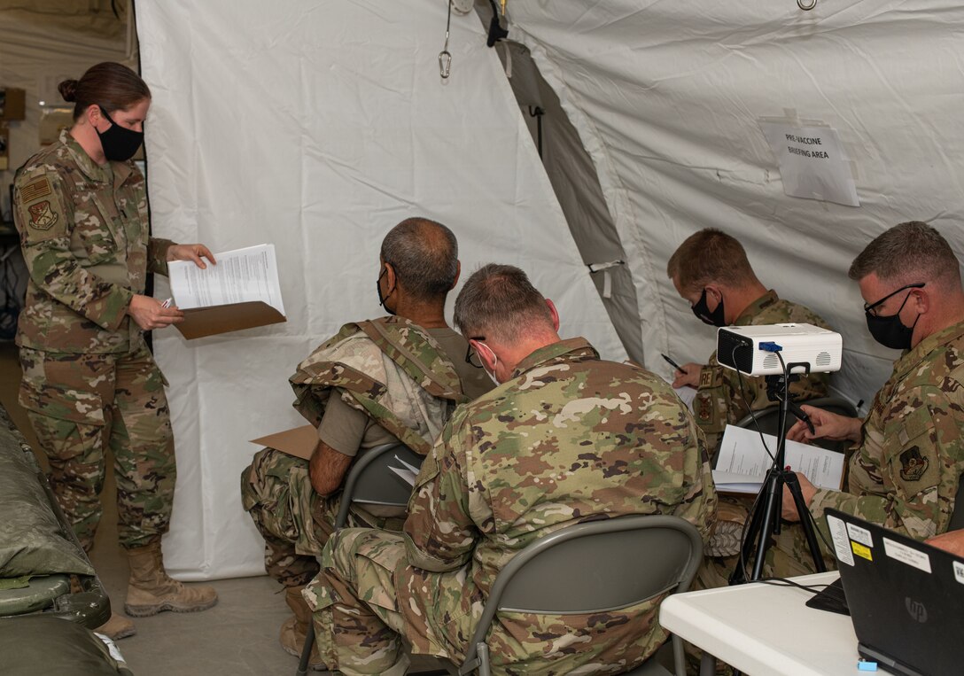 The 378th Air Expeditionary Wing administered its first round of COVID-19 vaccines Jan. 25, 2020, at Prince Sultan Air Base, Kingdom of Saudi Arabia.