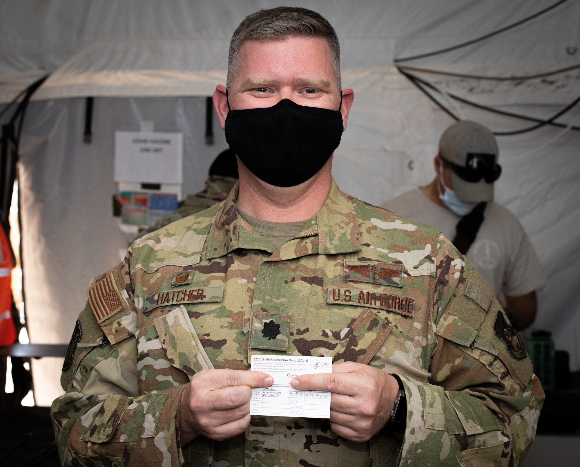 The 378th Air Expeditionary Wing administered its first round of COVID-19 vaccines Jan. 25, 2020, at Prince Sultan Air Base, Kingdom of Saudi Arabia.