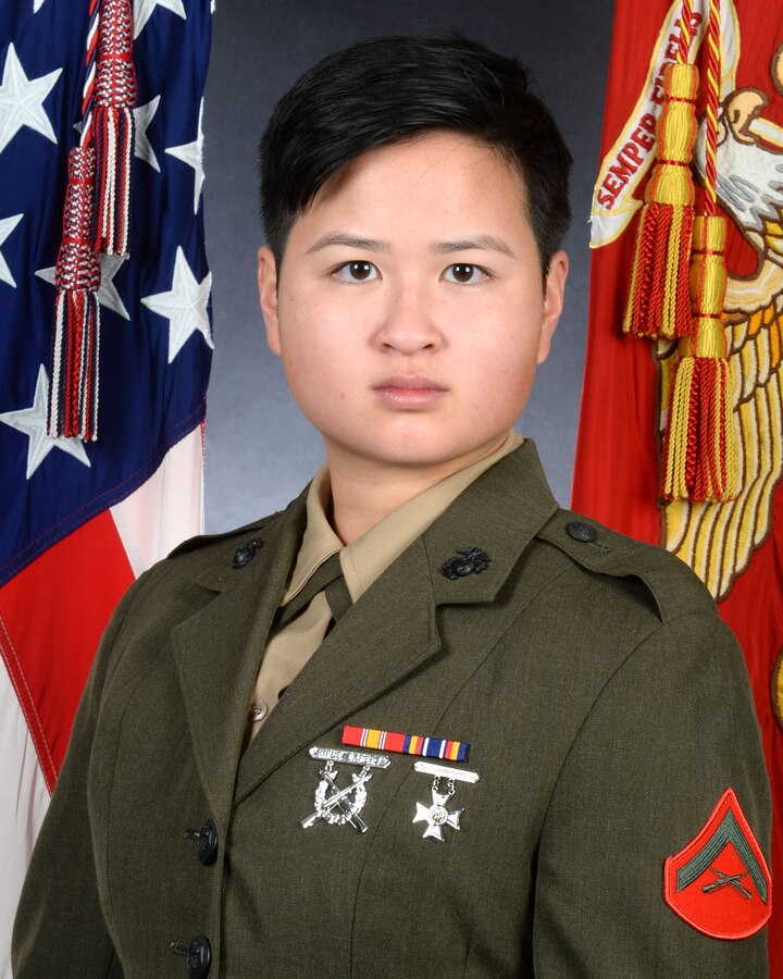 Lance Cpl. Melody Cheng, legal clerk, Office of the Staff Judge Advocate, Marine Corps Logistics Base Albany, was recently selected as the Marine Corps Installations-East, Marine Corps Base Camp Lejeune, Marine of the Year for 2020. (U.S. Marine Corps photo by Jennifer Parks)