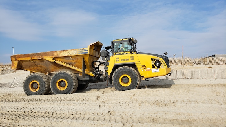 Crews work on the Rockaway Project.