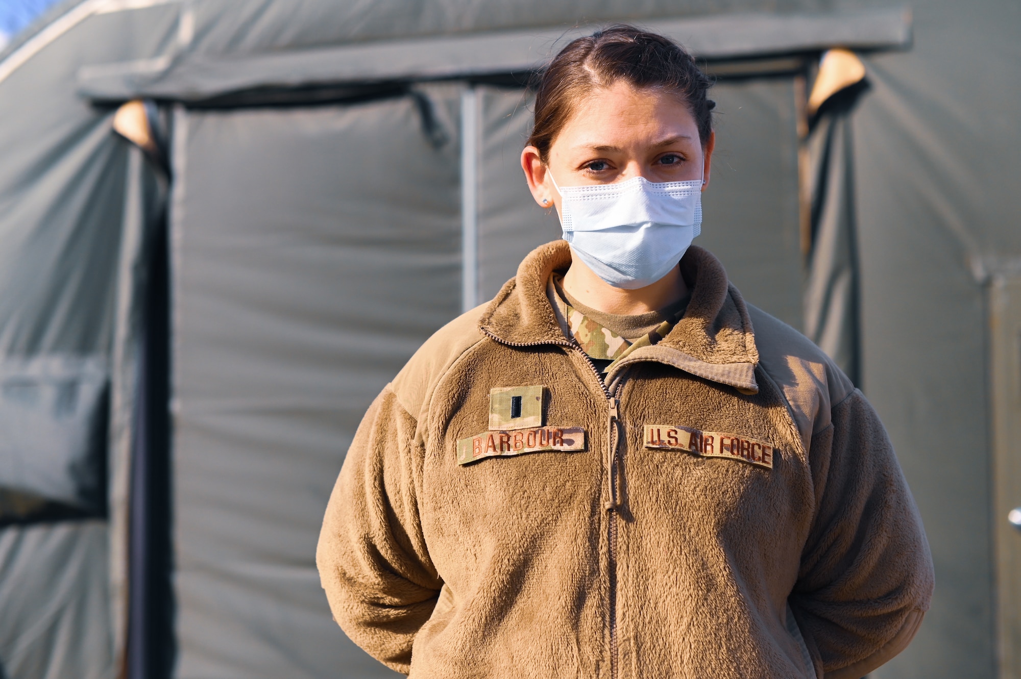 An Air Force Airman poses for a photo.