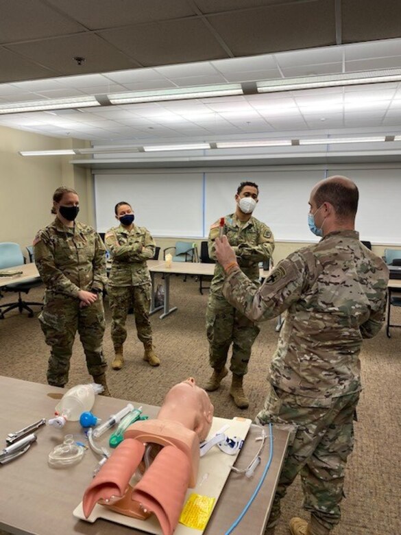 “This course re-enforced the skillsets I had as a first responder. I was able to pass along some of my knowledge in the open forum teaching to two officers in my unit that serve as nurses,” said Sgt. Donovan Boatwright, a 68W with the 847th FRST.
