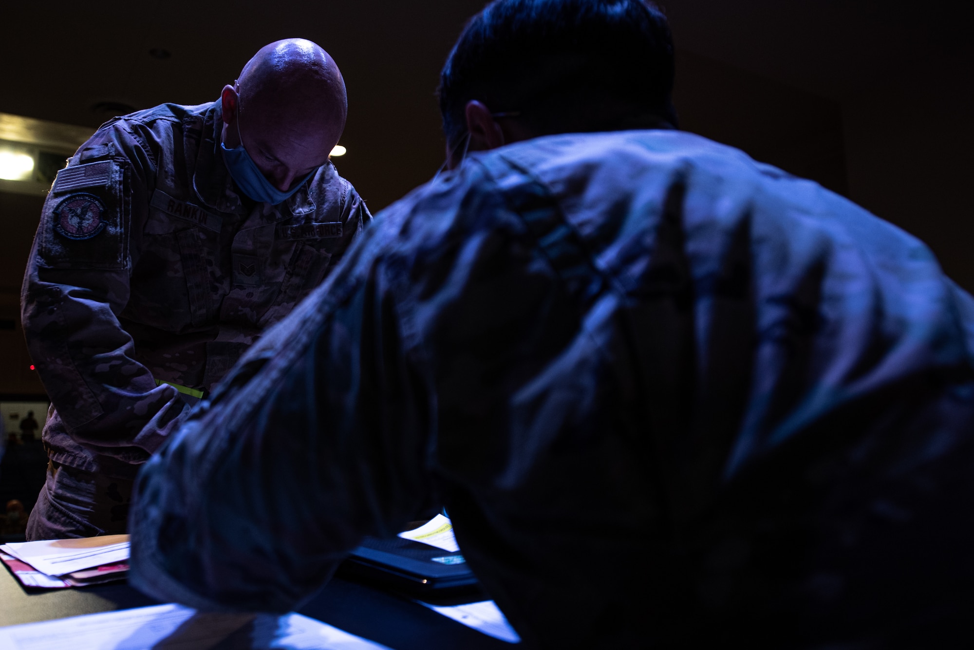Airman does paperwork