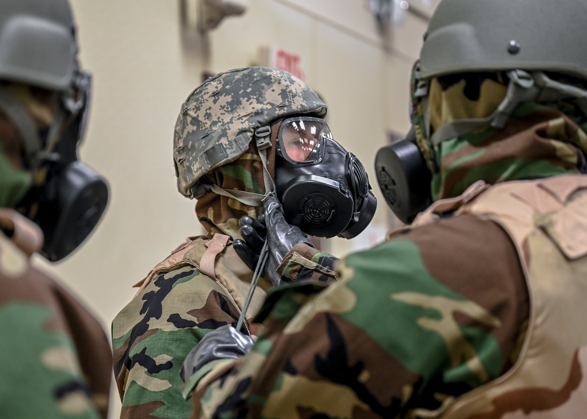 Airmen perform "buddy checks"