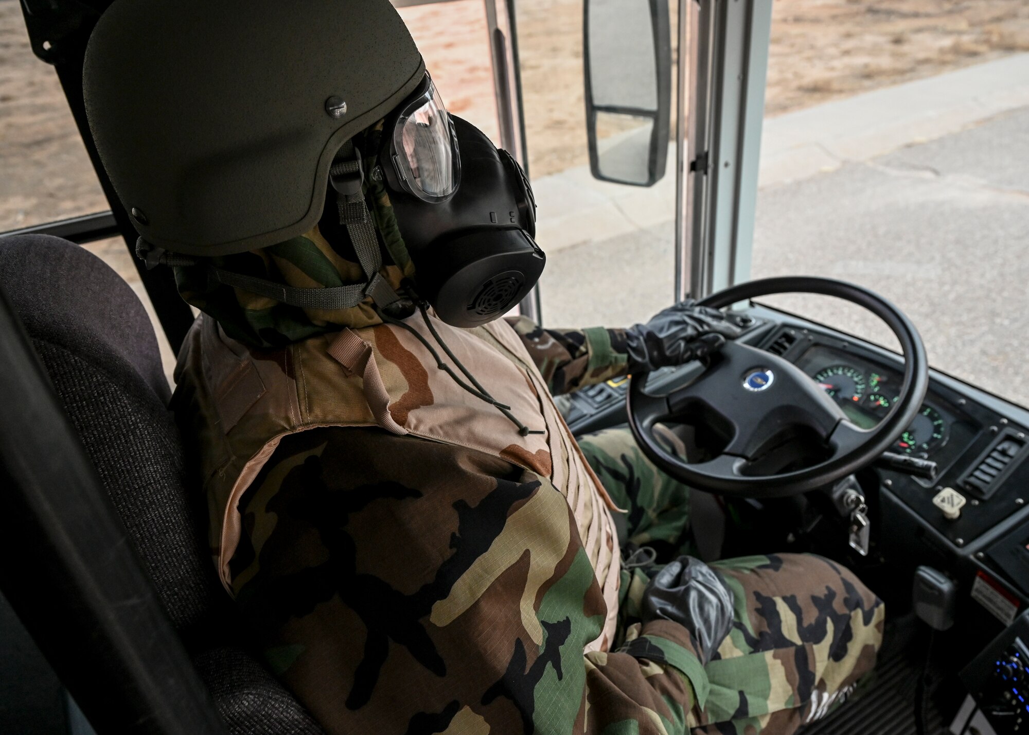 An Airman conducts vehicle maneuvers.