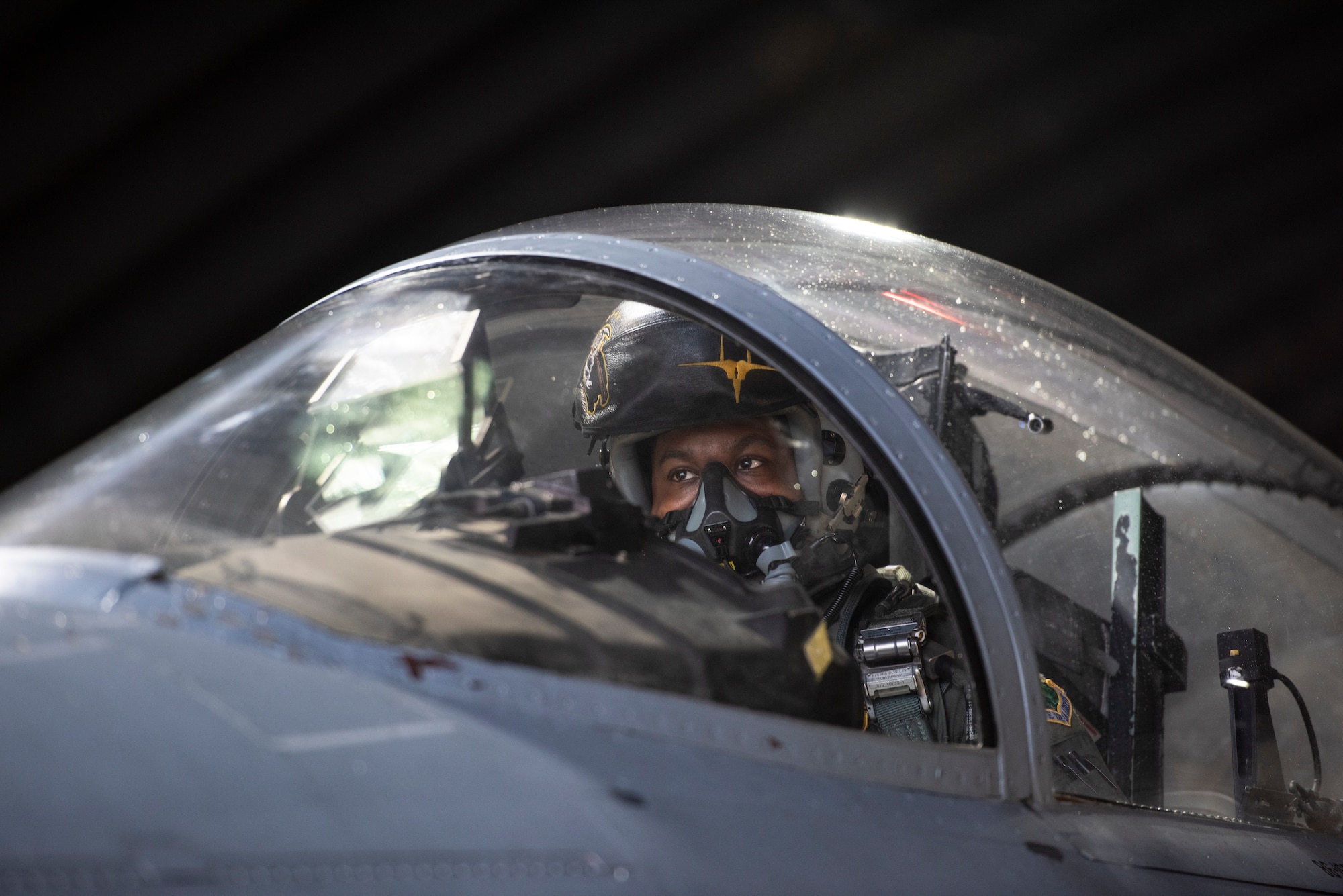 U.S. Air Force Capt. Joshua Jones, 493rd Fighter Squadron F-15C Eagle pilot, conducts pre-flight checks at Royal Air Force Lakenheath, England, Jan. 21, 2021. Aircrew and other Airmen and Aircrew from non-maintenance career fields recently had the opportunity to practice Agile Combat Employment concepts while helping generate sorties for the 493rd FS. (U.S. Air Force photo by Airman 1st Class Jessi Monte)