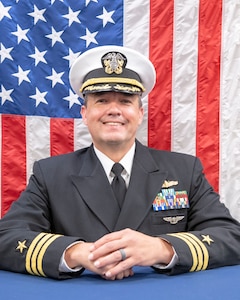 Studio portrait of Cmdr. Stephen M. Valerio