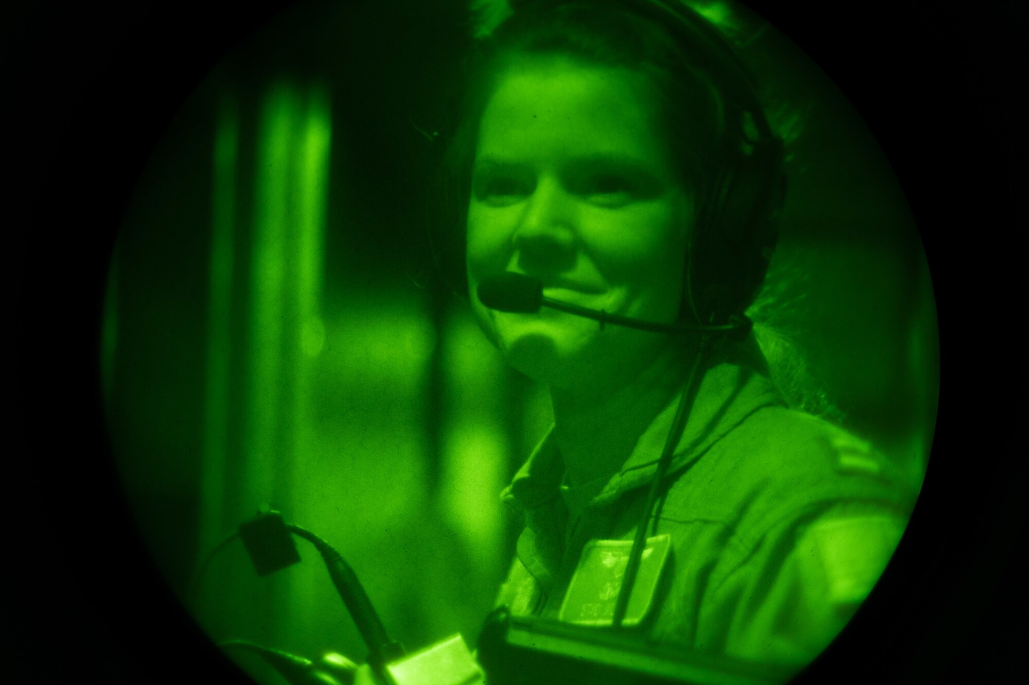 Capt. Staci Wilde, 9th Airlift Squadron pilot, prepares for a seat swap during a C-5M Super Galaxy night training sortie, Jan. 19, 2021, at Dover Air Force Base, Delaware. The 9th AS, also known as the “Proud Pelicans,” routinely flies local training missions to maintain operational readiness in support of the nation’s outsized global airlift capability. (U.S. Air Force photo by Airman 1st Class Faith Schaefer)