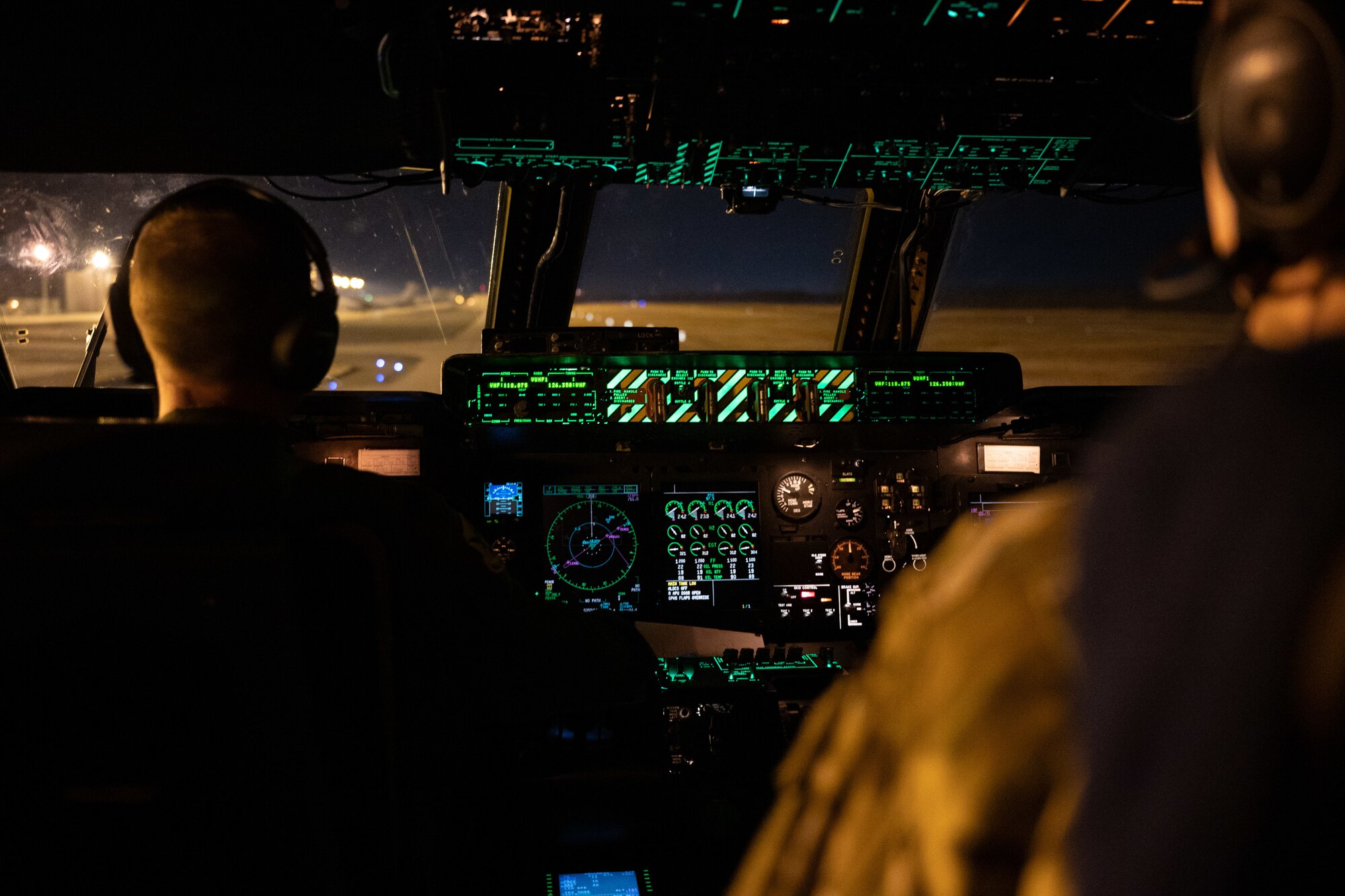 Col. Matthew Jones, 436th Airlift Wing commander, taxis a C-5M Super Galaxy at Dover Air Force, Delaware, Jan. 19, 2021. Dover AFB supports 20% of the nation’s strategic airlift and routinely flies local training missions to sustain mission readiness for global operations. (U.S. Air Force photo by Airman 1st Class Faith Schaefer)