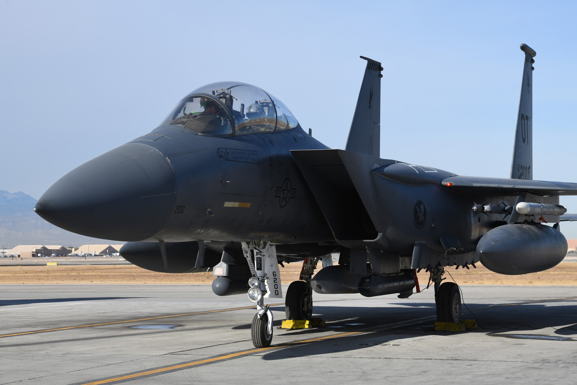 A combined reserve and active duty test team from Nellis Air Force Base conducted an AGM-158B Joint Air-to-Surface Standoff Missile drop from an F-15E, Jan. 7.