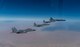 A U.S. Air Force B-52 Stratofortress  from the 2nd Bomb Wing, Barksdale Air Force Base, LA, flew with Royal Saudi Arabian Air Force F-15SAs during a bomber task force mission over the U.S. Central Command area of responsibility, Jan. 27, 2021. The bomber deployment underscores the U.S. Military's commitment to regional security and demonstrates a unique ability to rapidly deploy on short notice. The B-52 is a long-range, heavy bomber that is capable of flying at high subsonic speeds of altitudes of up to 50,000 feet and provides the United States with a global strike capability.