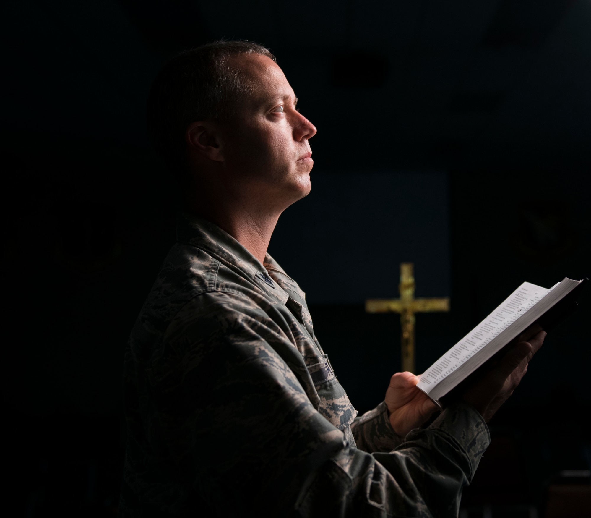U.S. Air Force Lt. Col. Michael N. Frese, 122nd Fighter Wing chaplain, Indiana Air National Guard, poses for a portrait June 18, 2020, at the Indiana Air National Guard base, Fort Wayne, Indiana. The 122nd FW Chaplains Office has a responsibility to both provide, and provide for the freedom of religion and has 100% confidentiality. (U.S. Air National Guard photo by Staff Sgt. Rita Jimenez)