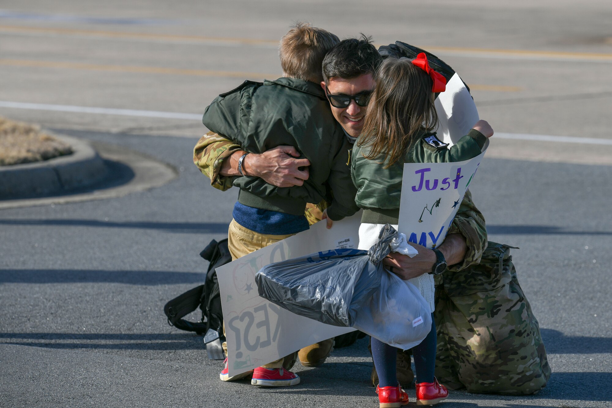 A family embraces