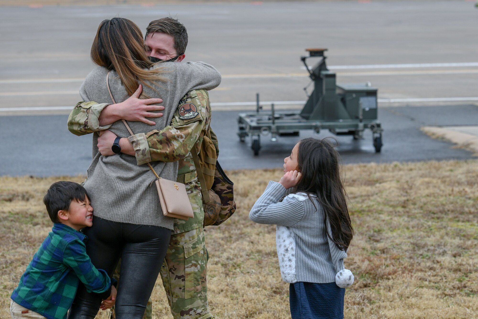 A family embraces