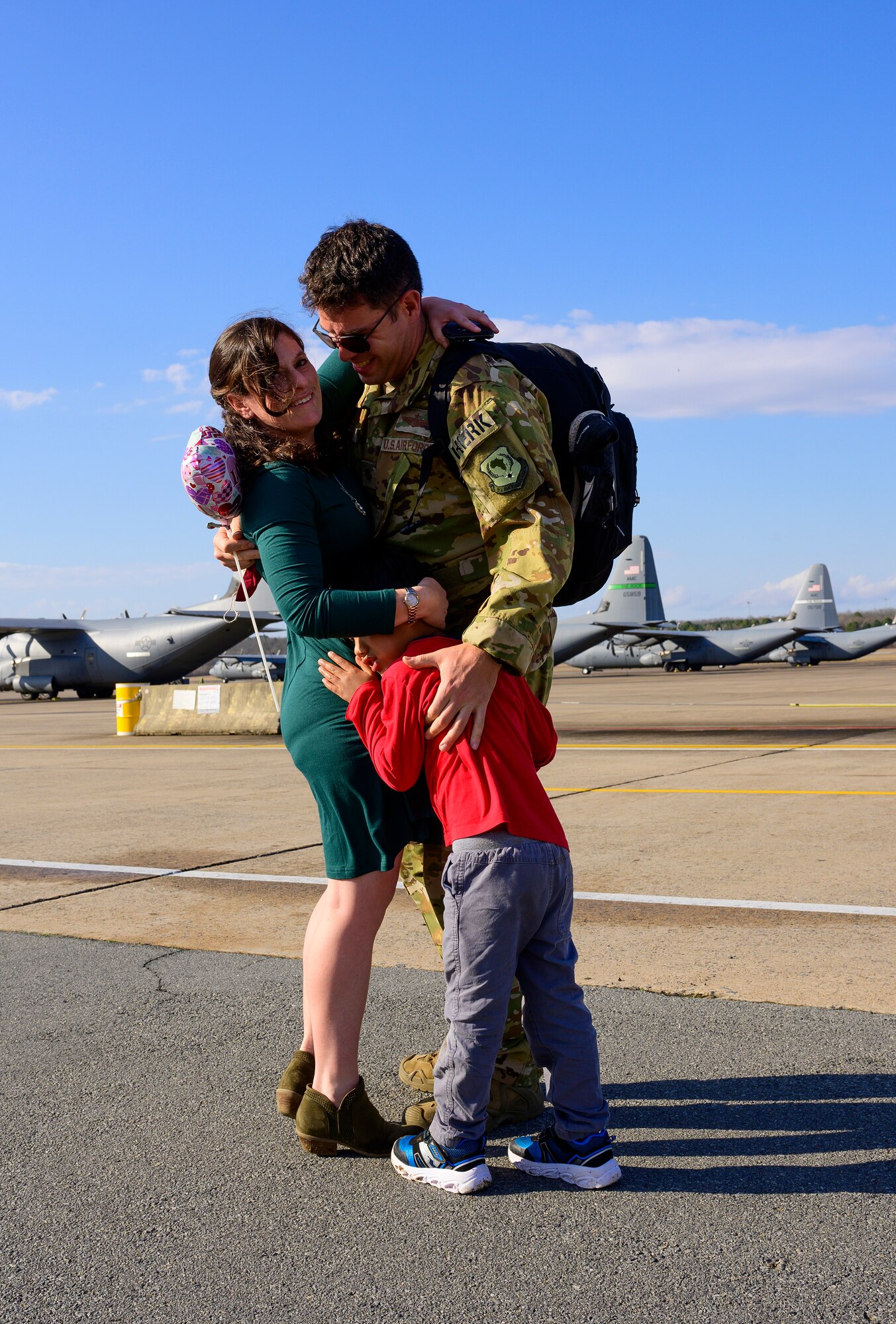 A family embraces