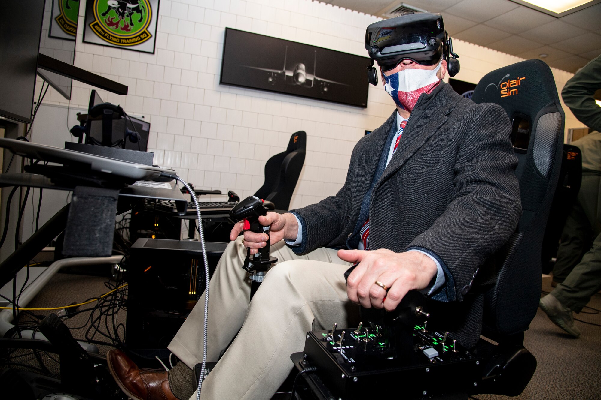 Rep. Ronny Jackson operates a flight simulator